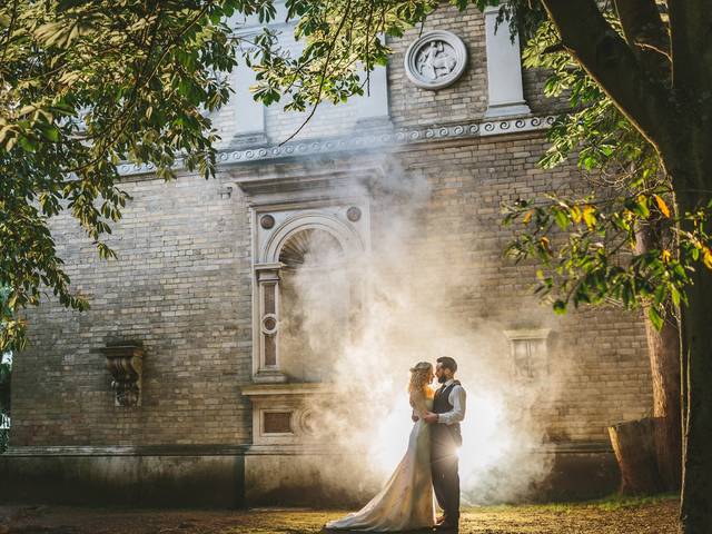 Bride and Groom in Mist