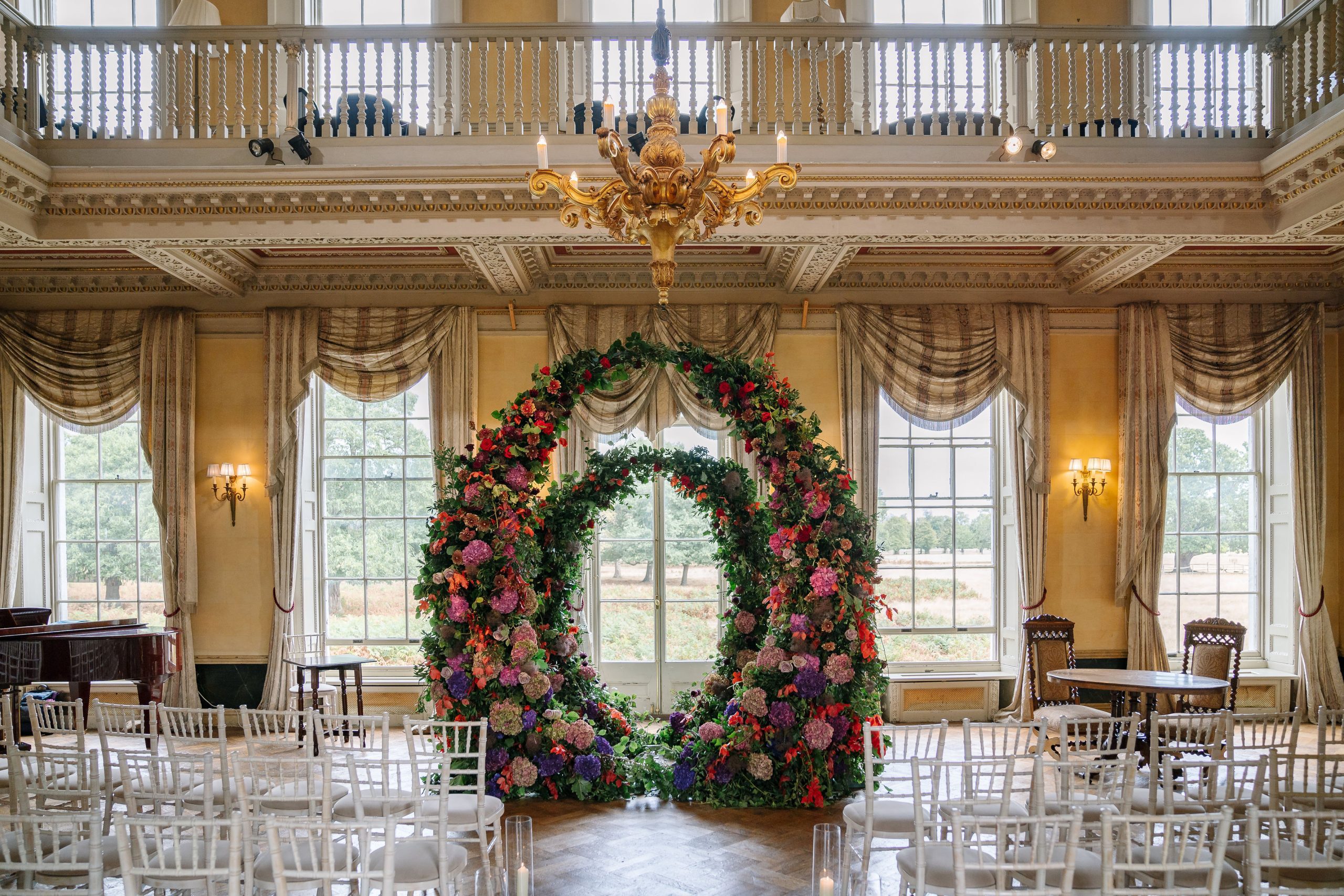 Flower arches ready for ceremony